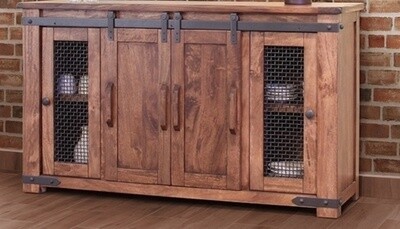 Parota 70&quot; Tv Stand w/ Wire Doors