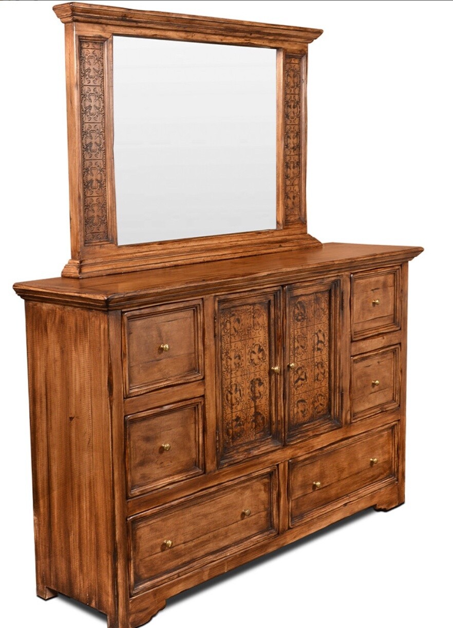 Lotus Antique Brown Dresser
