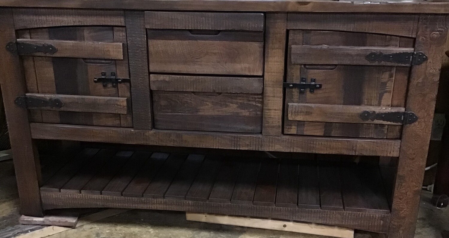 Mezcal Sofa Table with 2 Drawers/ 2 Doors