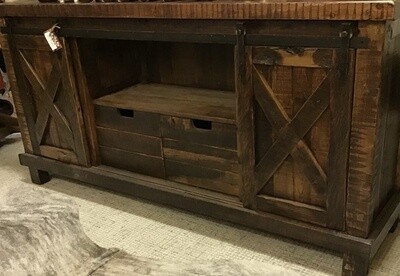 60&quot; Old Fashion Barn Door Tv Stand