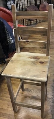 Curved Back Pecan Barstool