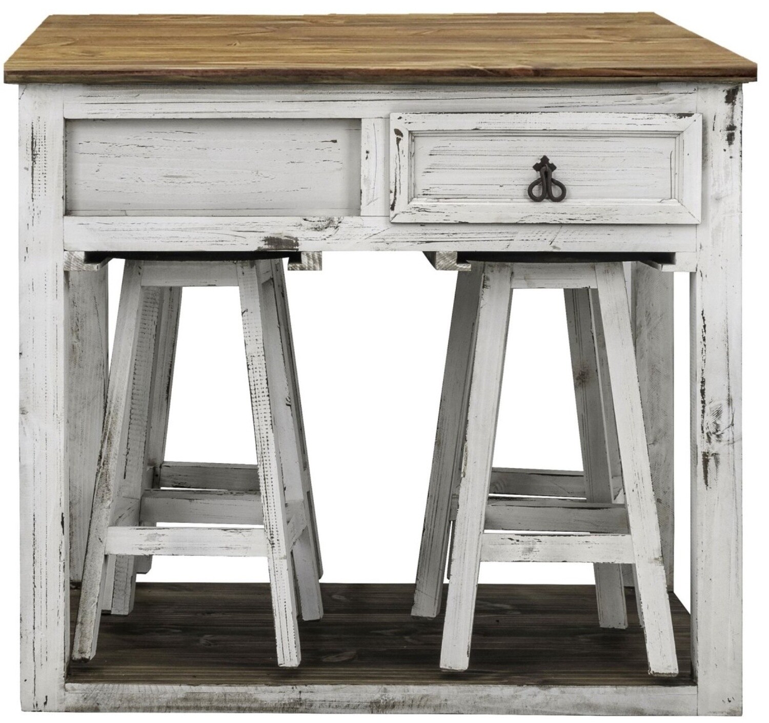 White Kitchen Island w/4 Stools