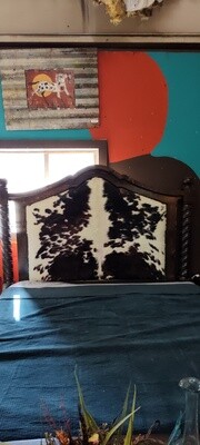 Twisted Dark King Cowhide Bed
