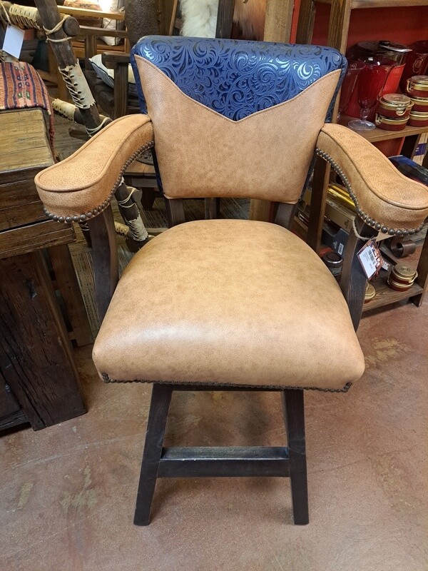 Waller Barstool with Caracol Midnight Navy