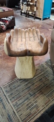 Suar Wood Double Hand Chair Stool