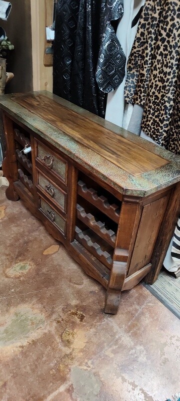 Copper Top Buffet with a Wine Rack