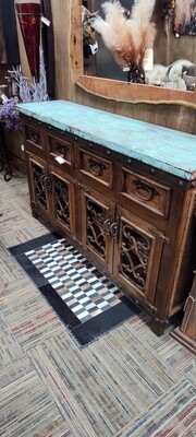 72&quot; Blue Copper Buffet with Scroll