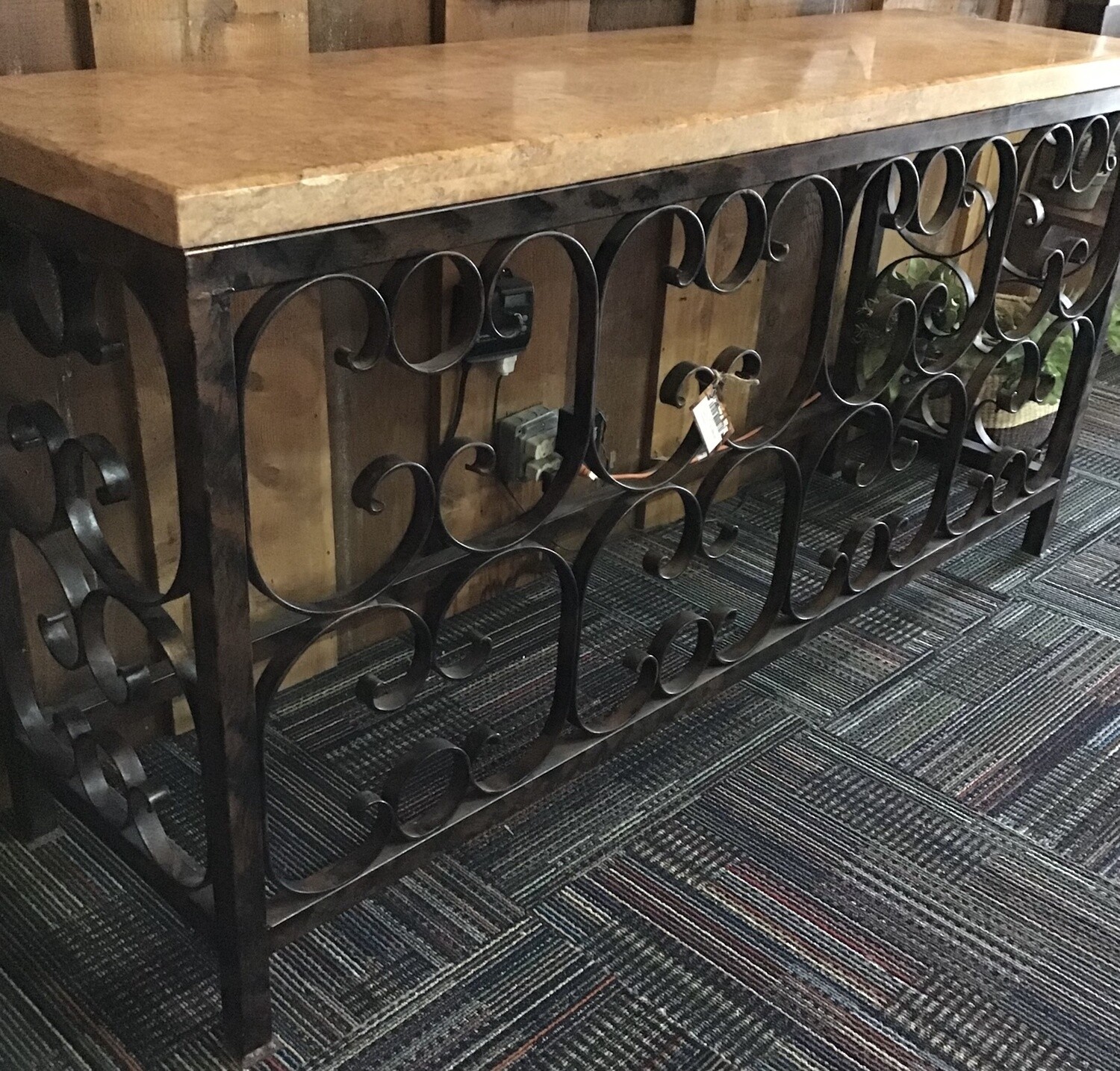 72&quot;x20&quot; Sofa Table Iron/Marble