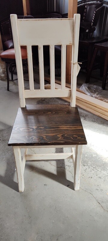 Curved Back White &amp; Walnut Dining Chair