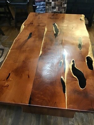 84&quot; Live Edge Mesquite Table with Black Inlay