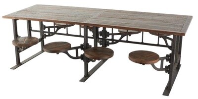 Brown Teak Wood Dining Table with 8 Seats