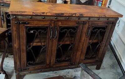 60&quot; Buffet With Forged Iron Base and Copper Top
