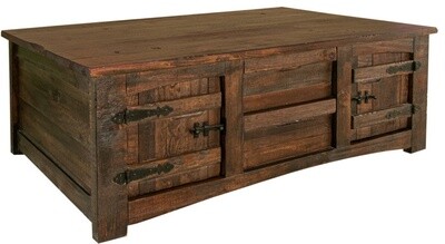 Mezcal Cocktail Table With 4 Drawers &amp; 4 Doors