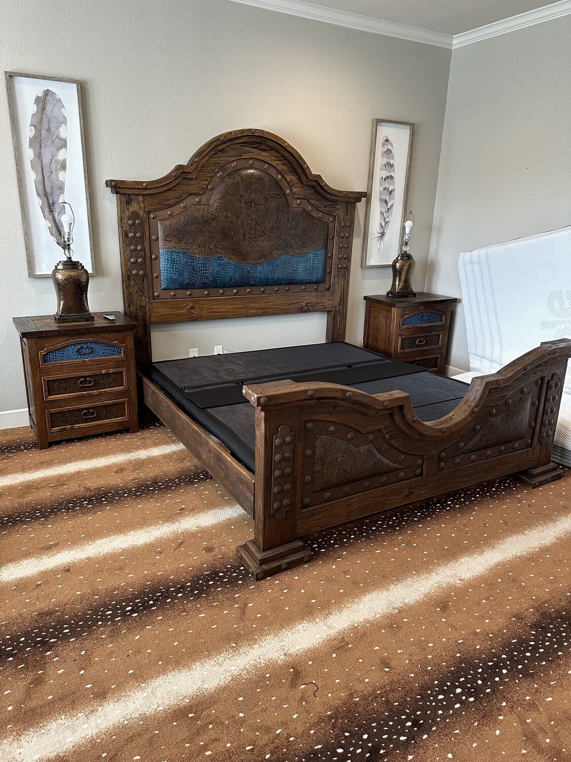Amelia Tooled Leather King Bed
