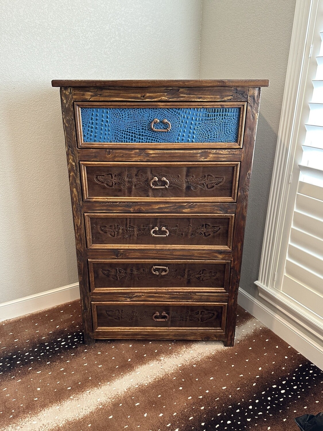 Amelia Tooled Leather Chest
