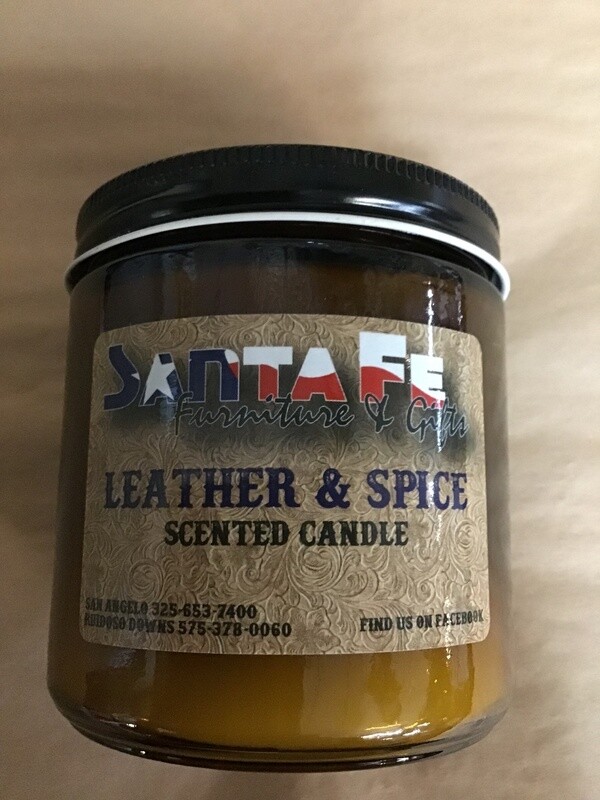 16 oz Leather &amp; Spice Candle