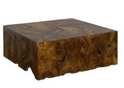 Square Teak Slice Coffee Table