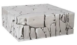Silver Leaf Chunk Square Coffee Table