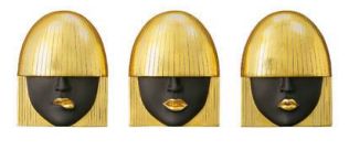 Set of 3 Black And Gold Fashion Face Wall Art