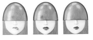 Set of 3 White And Silver Fashion Face Wall Art