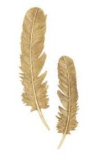 Set of 2 Gold Feather Wall Art