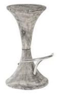 Grey Stone Marley Bar Stool With Foot Rest