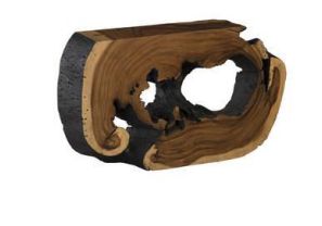 Large Bunt Edge Chamcha Wood Console Table 12x57x32