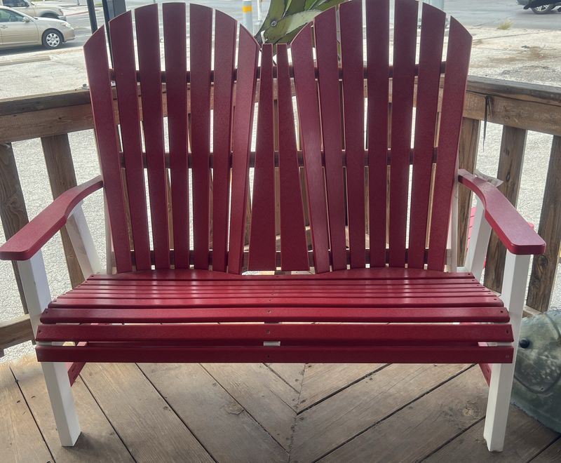 Comfo Back Loveseat Scarlet Red/White