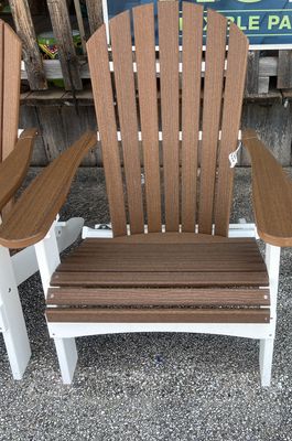 Antique Mahogany/White Comfo Folding Adirondack