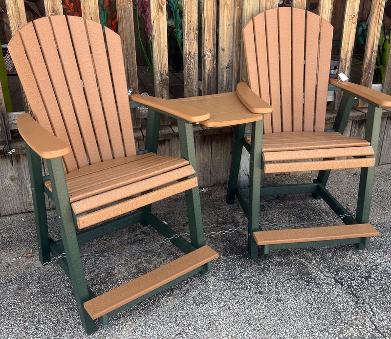 Cedar/Green Comfo Counter Chair Tete-a-Tete Set