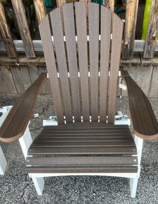 Brazilian Walnut/White Comfo Folding Adirondack