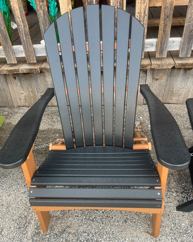 Black/Cedar Folding Adirondack Chair