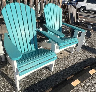 Aruba Blue/White Folding Adirondack