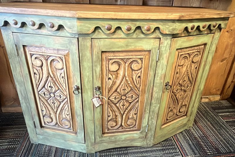 Adobe Buffet With 3 Doors -Green 21x57x40