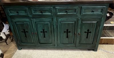Cross Buffet -Turquoise/Black Top 18x72x42