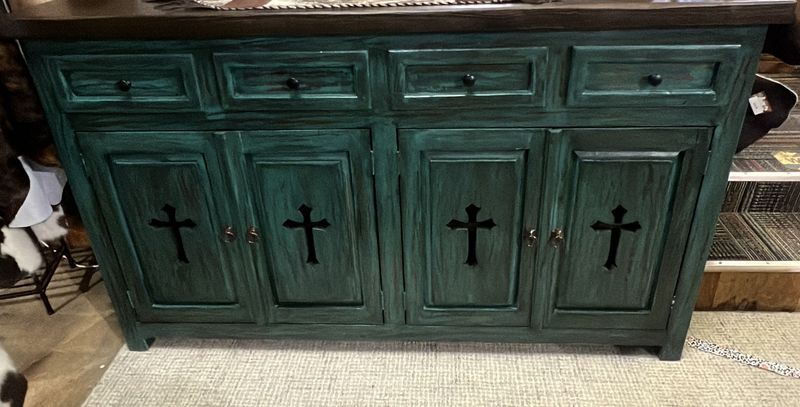 Cross Buffet -Turquoise/Black Top 18x72x42