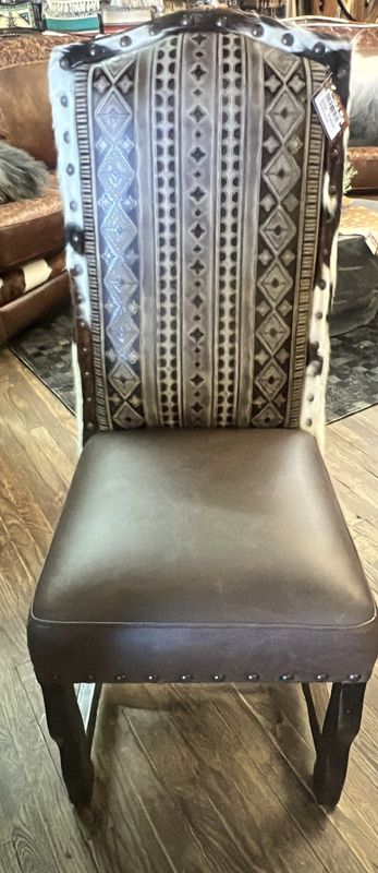 Bison Dining Chair With Navajo &amp; Fargo Texas