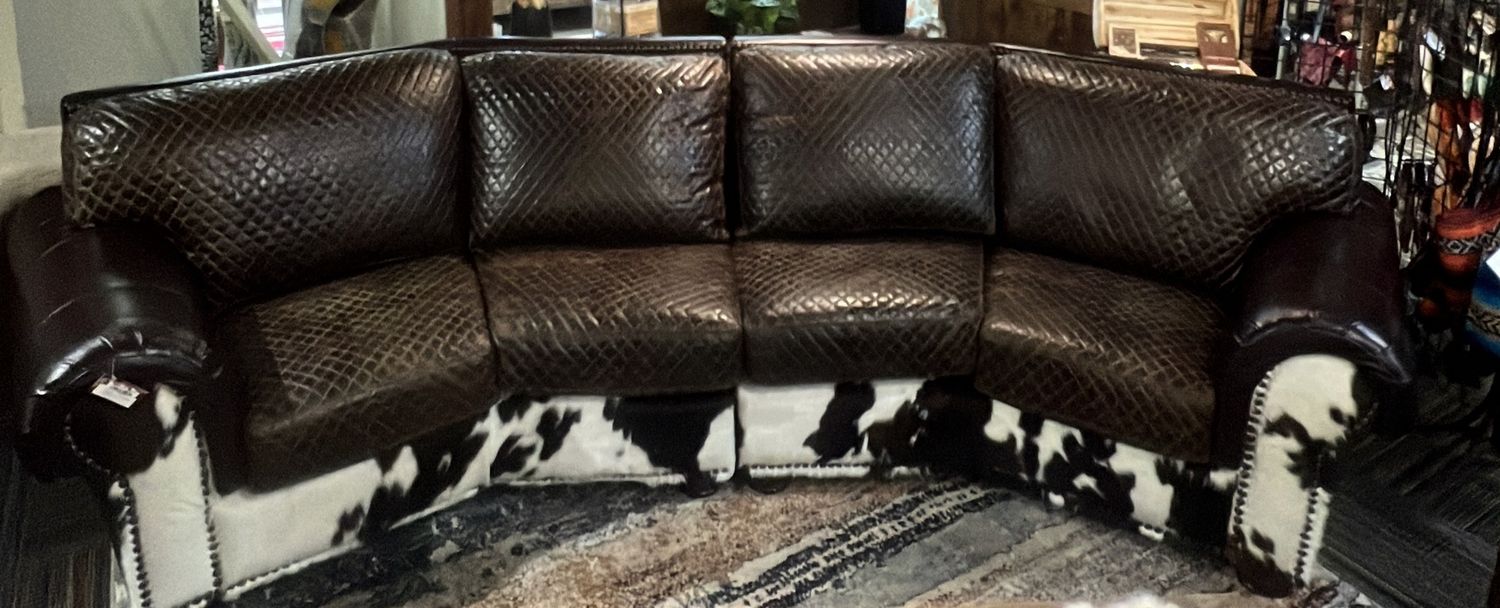 Jefferson 4 Seat Theater with Diamond Stitch Walnut