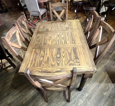 Promo Turned Leg Table With 6 Chairs