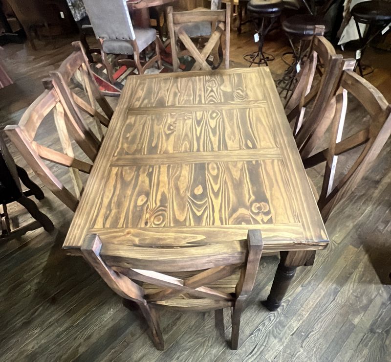 Promo Turned Leg Table With 6 Chairs