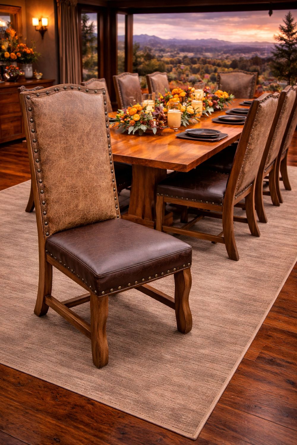 Custom Petite Bison Dining Chair