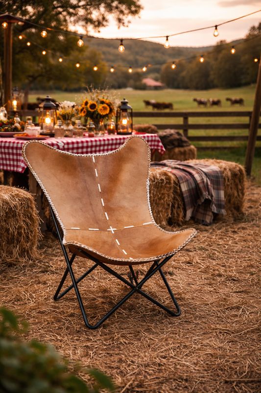 Metal Folding Leather Chair HOH