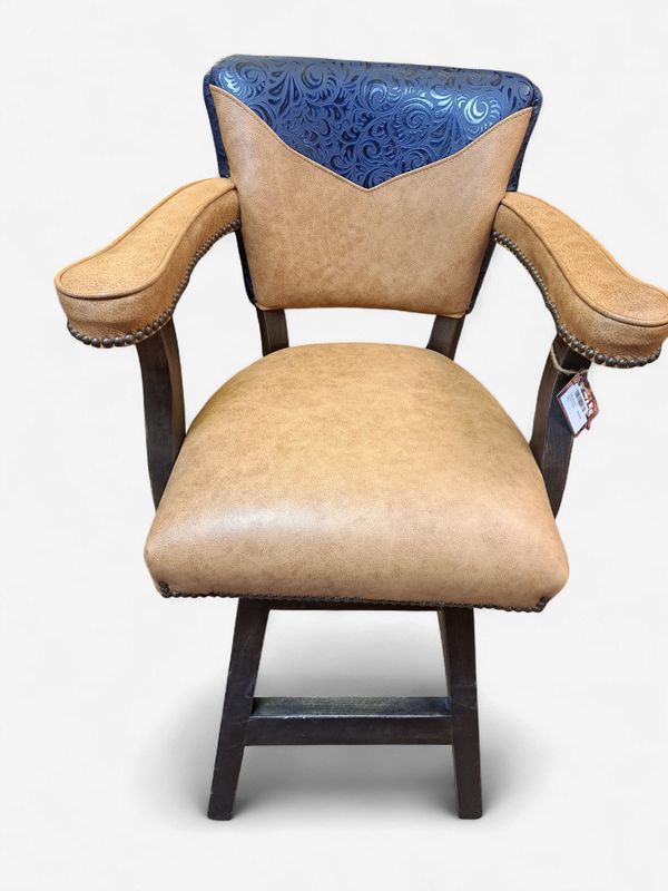 Waller Barstool with Caracol Midnight Navy