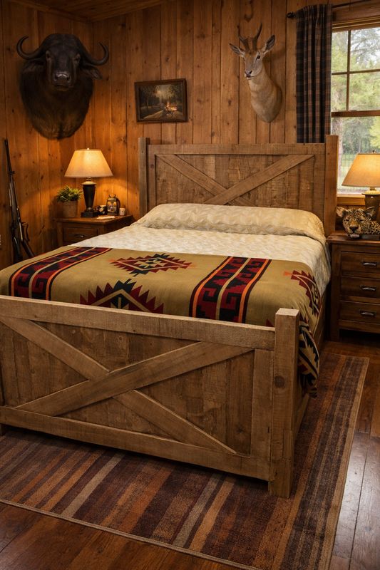 Queen Old Barn Door Bed