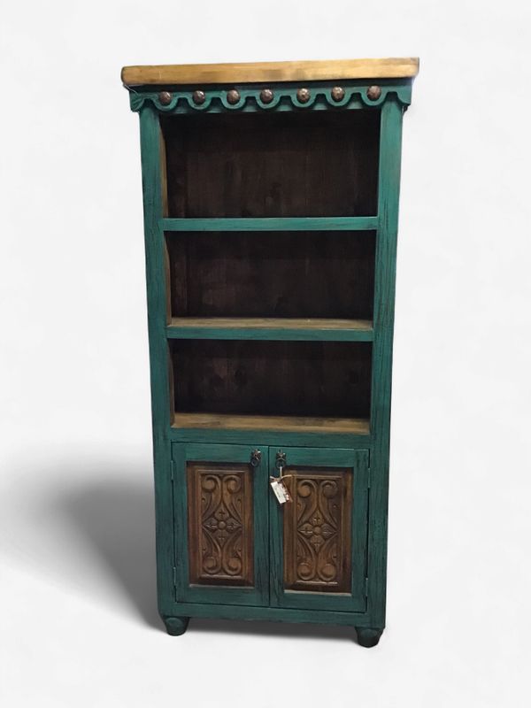 Turquoise Adobe Bookcase