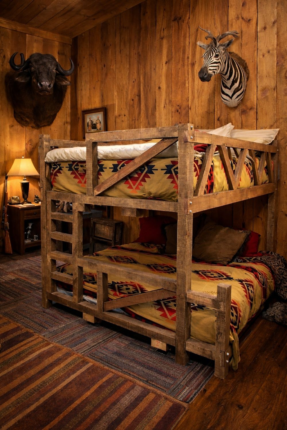 Queen/King Rough Lumber Bunk Bed