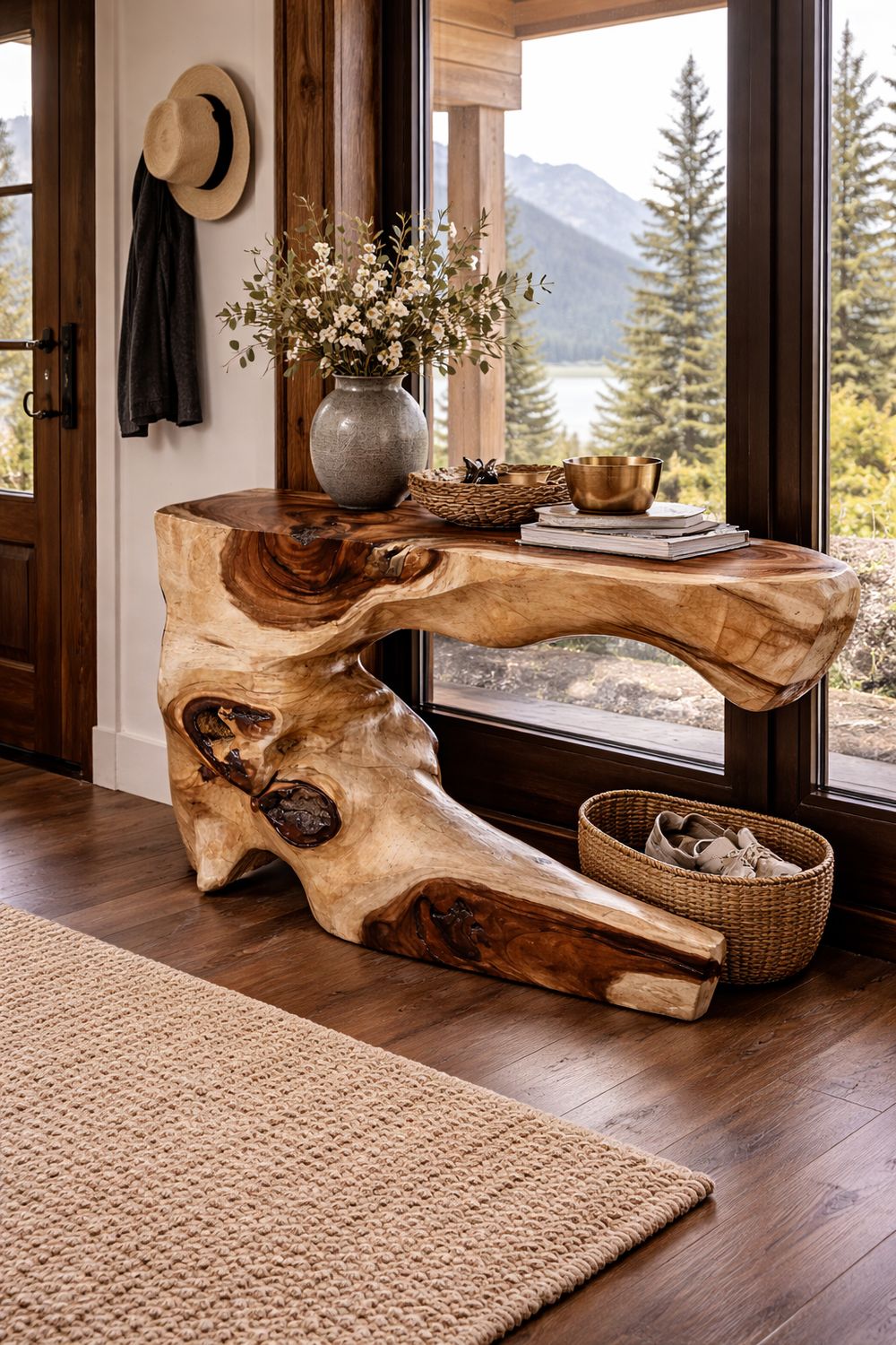 52" Chamcha Wood Console Table