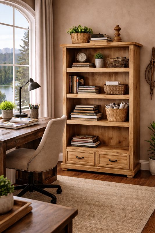 Bookcase W/2 Drawers