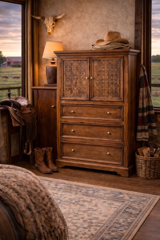 Lotus Antique Brown Chest