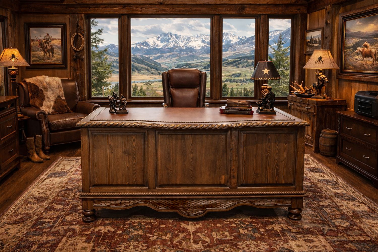 El Patron Desk w/Leather